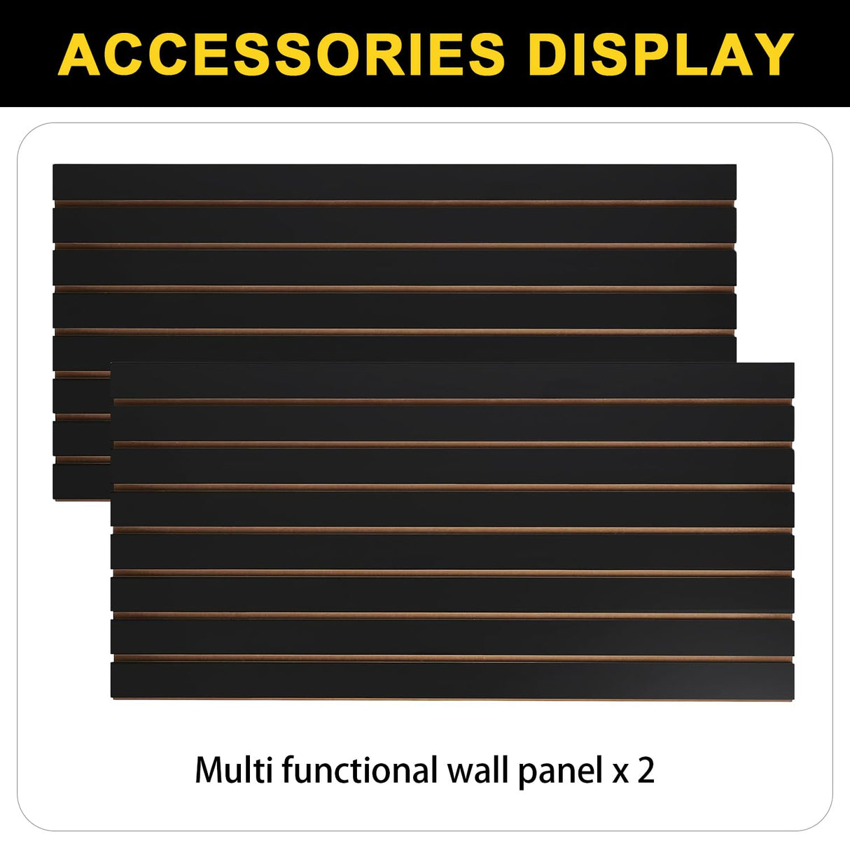 Black MDF Slat Wall Paneling for for Retail Display, Garage Slat Wall Storage Systems Slatwall Panels 1 Pack 4'x4', Easy-to-Install Adjustable Garage Tool Organizer, Fit for Storage & Display Generic
