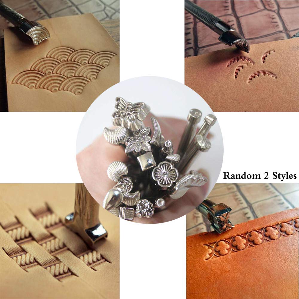 Swiftrans 33Pc Leather Tools Leather Craft Tools Kit Leather DIY Leather Working Tools Leather Sewing Set Hand Stitching Tool Set with Groover Awl Waxed Thread Thimble Kit for Punching Cutting Sewing swiftrans