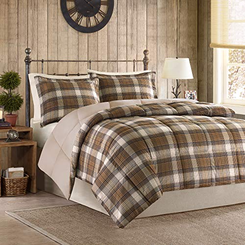 Woolrich Comforter Set, Cabin Lodge, Warm Cover for Colder Season, Modern Cottage-Inspired Down Alternative Ultra Soft Microfiber Bedding, Matching Sham, Plaid Brown Twin 2 Piece Woolrich John Rich & Bros.