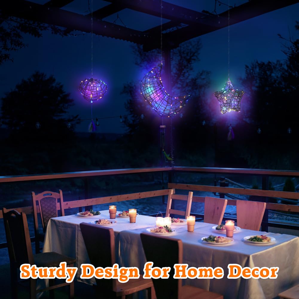 CHARTEKS 3D String Light Craft Kit for Kids, String Art Kit with LED Bulbs and Wind Chime, Arts and Crafts Set, Birthday Gifts for Girls Boys Ages 8+ (Original, Paper String) CHARTEKS