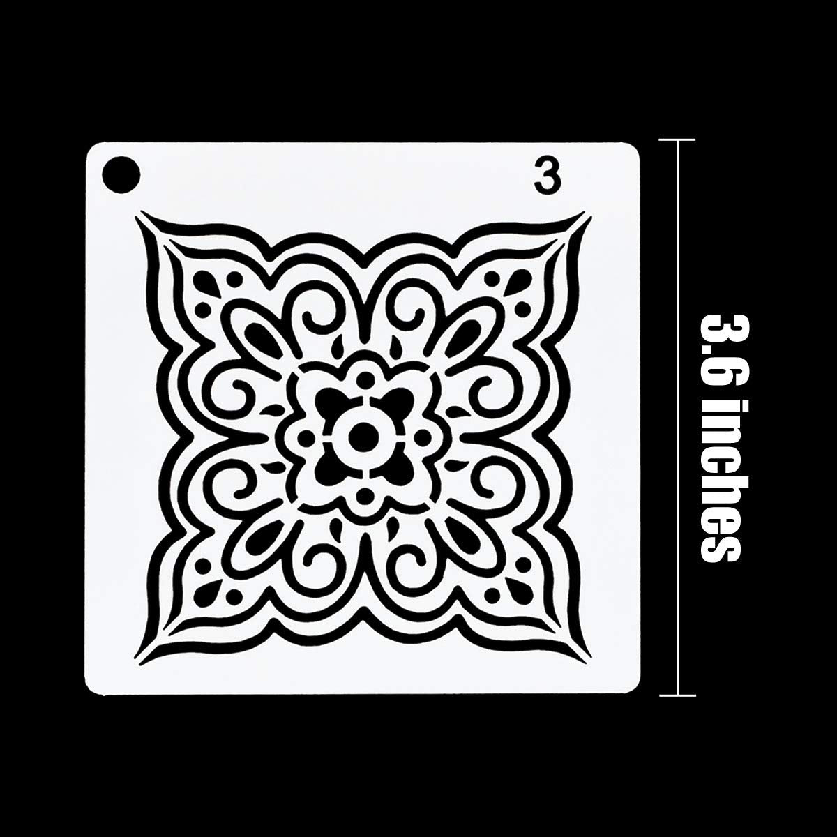36 Pack Mandala Stencils (3.6x3.6 Inch) Mandala Dotting Painting Template Stencil Set for Painting Perfect for DIY Painting Art Projects Wood Wall Floor Fabric Furniture Tile Christmas Gift (Reusable) TTSAM