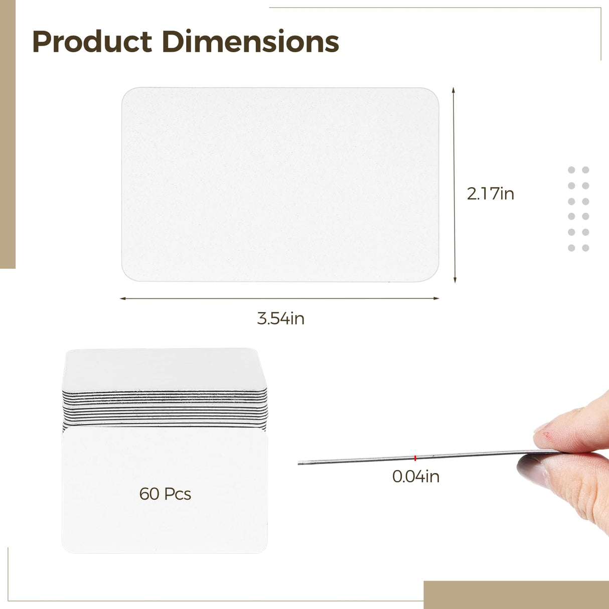 60 Pcs Sublimation Magnet Blanks, 2.17 x 3.54 Inch Personalized Fridge Magnet Sublimation Refrigerator Printing Blank Bulk for Kitchen Office Decorative Tideme