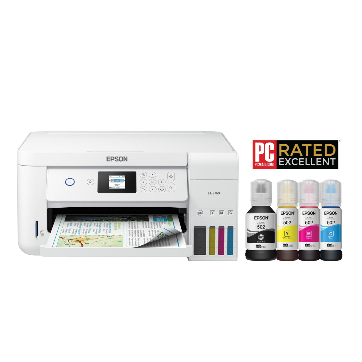 Epson EcoTank ET-2760 Wireless Color All-in-One Cartridge-Free Supertank Printer with Scanner and Copier Epson