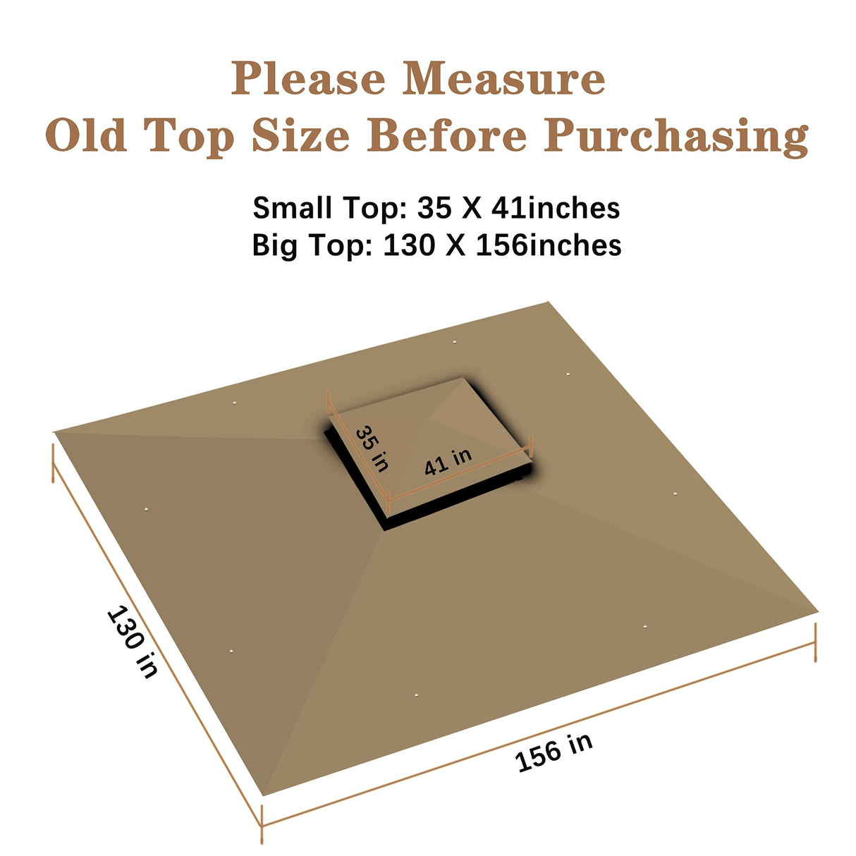 SCOCANOPY Replacement Gazebo Canopy for 10 x 12 Regency II Patio Gazebo Model L-GZ798PST,A101004104,A101004105 (Beige) SCOCANOPY