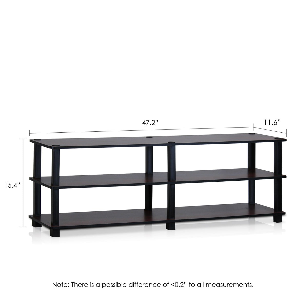 Furinno Turn-S-Tube No Tools 3-Tier Entertainment TV Stands, Dark Cherry and Black Furinno