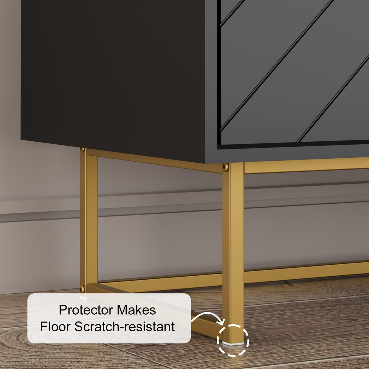 Scurrty Set of 2 31.5'' Sideboard Buffet Cabinet with Storage, Top Weight Capacity 150lbs Sideboard Storage Cabinet with Doors and Adjustable Shelf, Accent Cabinet for Living Room, Kitchen, Black Scurrty