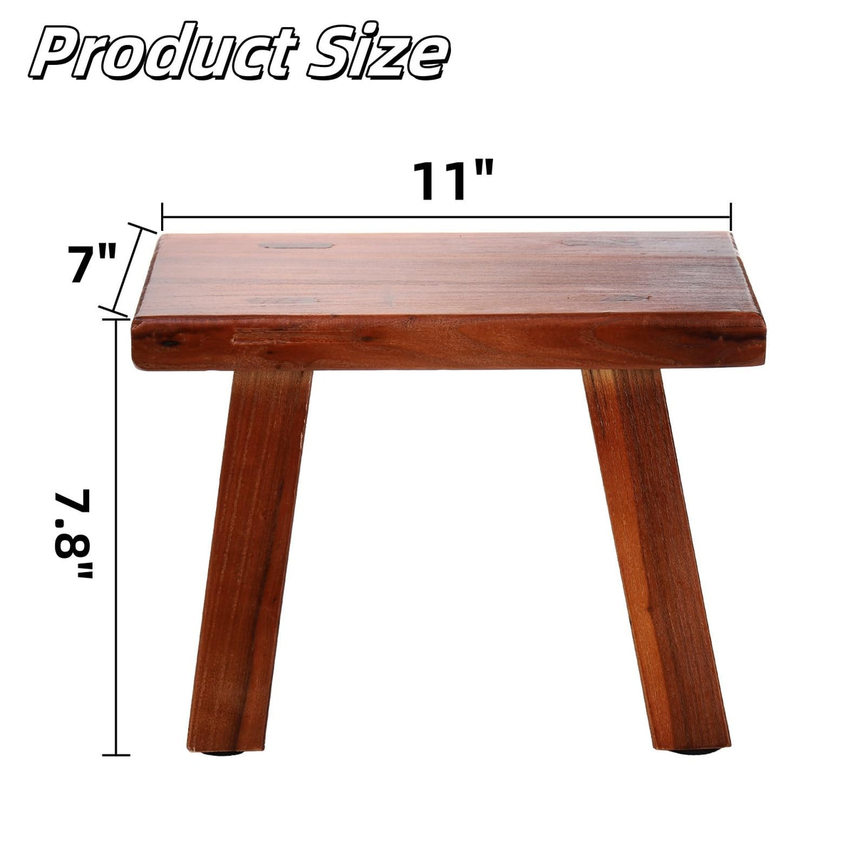 Covzoe Wooden Step Stool, Solid Wood Milking Stool with Non-Slip Mat, Portable Sturdy Bedside Stool for High Beds, One Step Stool Shoe Changing Stools for Bathroom Living Room Kitchen Covzoe