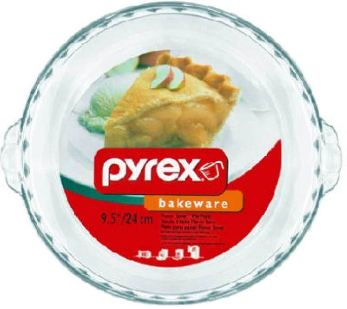 Pyrex Bakeware 9-1/2-Inch Scalloped Pie Plate, Clear - Original Genuine Pyrex - Made in the USA Pyrex