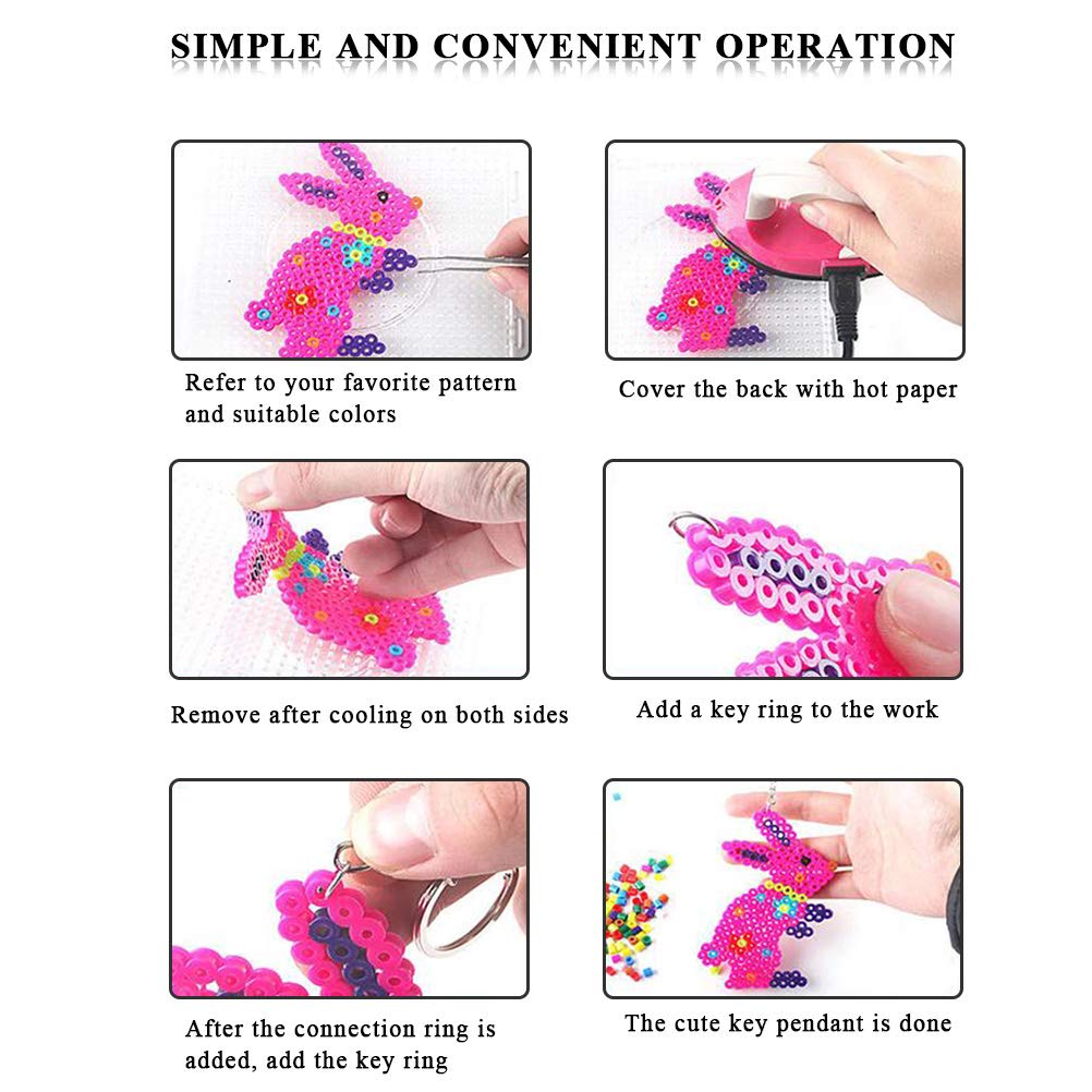 BUYGOO 13000Pcs 2.6mm Mini Fuse Bead Kit, Pixel Art Bead, 24 Colors DIY Art Craft Fuse Beads Set BUYGO