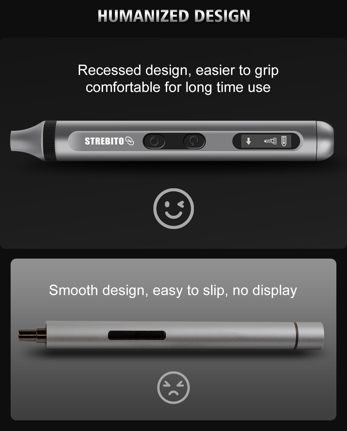 STREBITO 3.7V Mini Electric Screwdriver, 42-in-1 Precision Electric Screwdriver Kit, 36 S2 Magnetic Bits, Mini Power Screwdriver with Display, Electric Screwdriver Cordless for Electronic Laptop Phone STREBITO