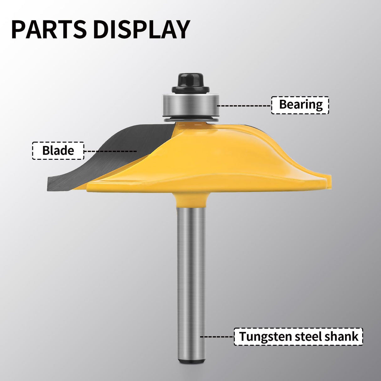 Raised Panel Router Bits,3PCS 1/4" Shank Router Bit Set,Cabinet Door Router Bits,Woodworking Tools Router Door & Window Bits (Tenon Cutter Diameter: 1-5/8") Tongue and Groove Router Bit Set yqlbgprj