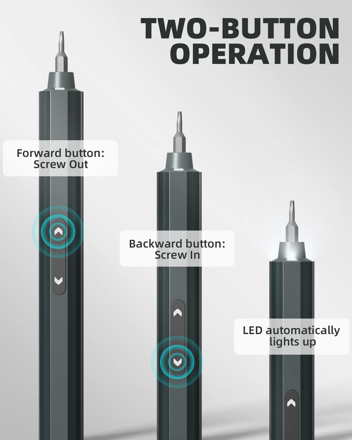 Mini Electric Screwdriver 48-in-1 Magnetic Bits, DOINOW Precision Electric Screwdriver LED Light, Electric Screwdriver kit for PC Building Phone Watch Laptop DOINOW