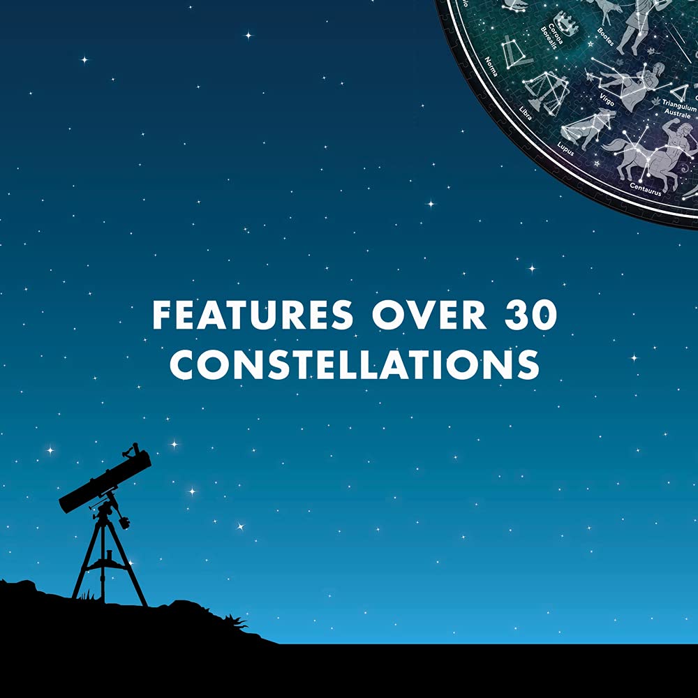 Ridley's Games: Map of The Stars 1000-Piece Jigsaw Puzzle |Perfect for Astrology/Astronomy Lovers with Over 30-Unique Constillations | Perfect Room Décor Once Completed | Storage Tube Included Ridley's