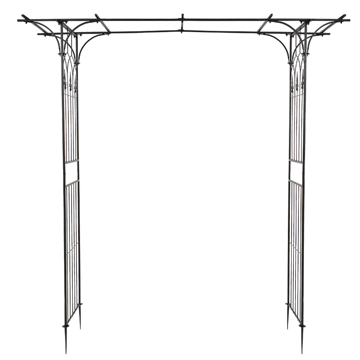 VINGLI Garden Arbor, Arch Archway for Wedding Ceremony Party, Steel Garden Trellis for Plant Climbing, Christmas Garden Decorations Pergola for Garden, Backyard, Lawn (Black) VINGLI