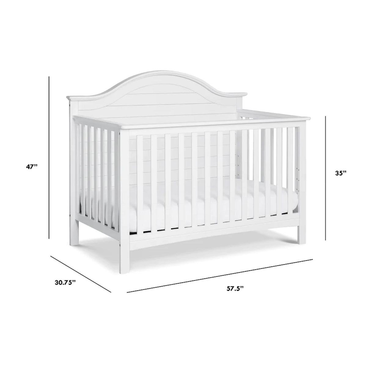 Carter's by DaVinci Nolan 4-in-1 Convertible Crib in White, Greenguard Gold Certified, 1 Count (Pack of 1) DaVinci