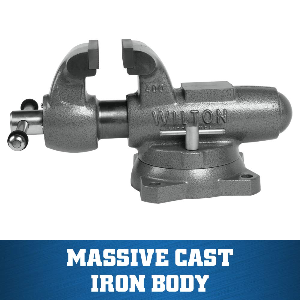 Wilton Machinist Bench Vise, 4" Jaw Width, 6-1/2" Jaw Opening, 3-1/2" Throat (Model 400S) Wilton