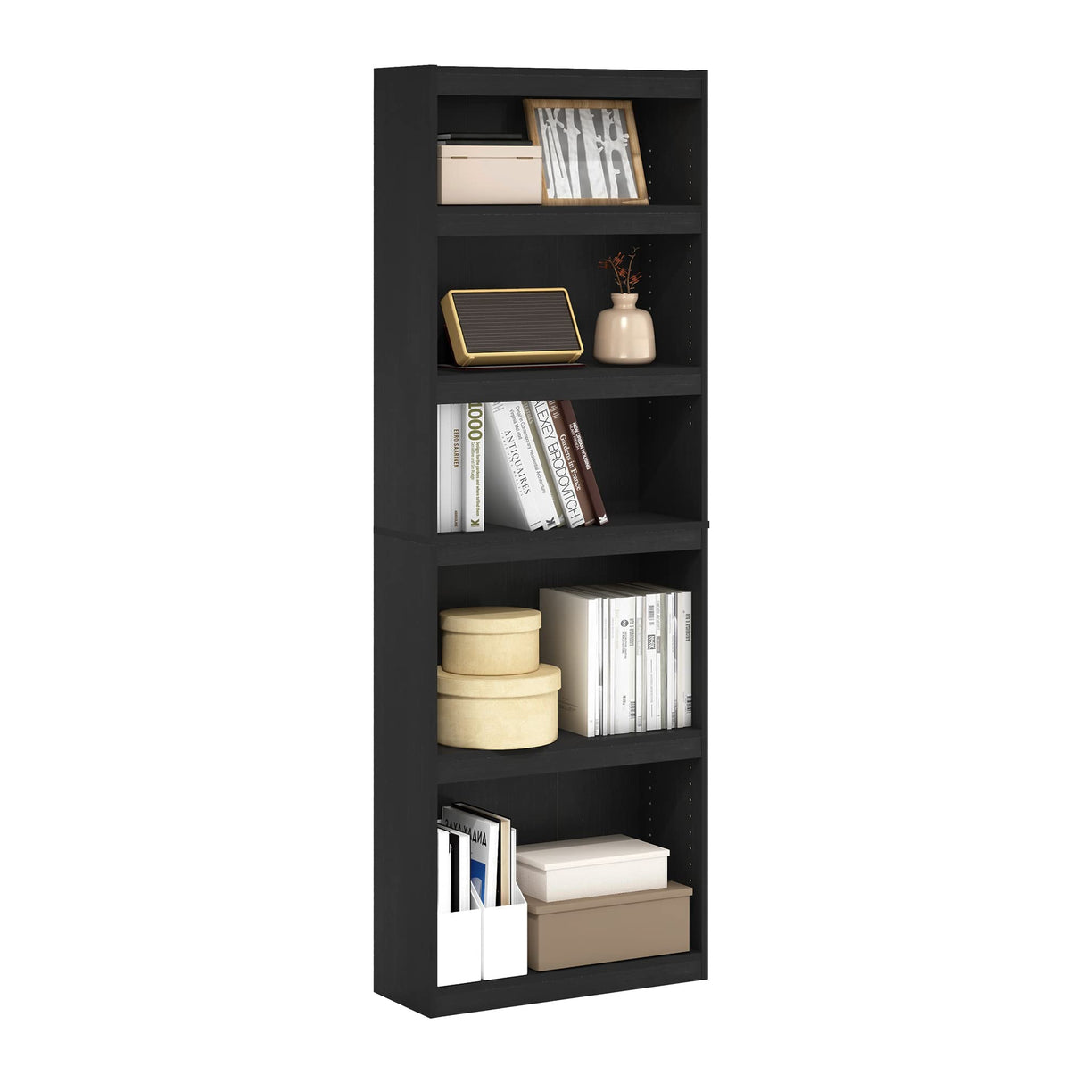 Furinno Jaya Enhanced Home 5-Tier Shelf Bookcase, Blackwood Furinno
