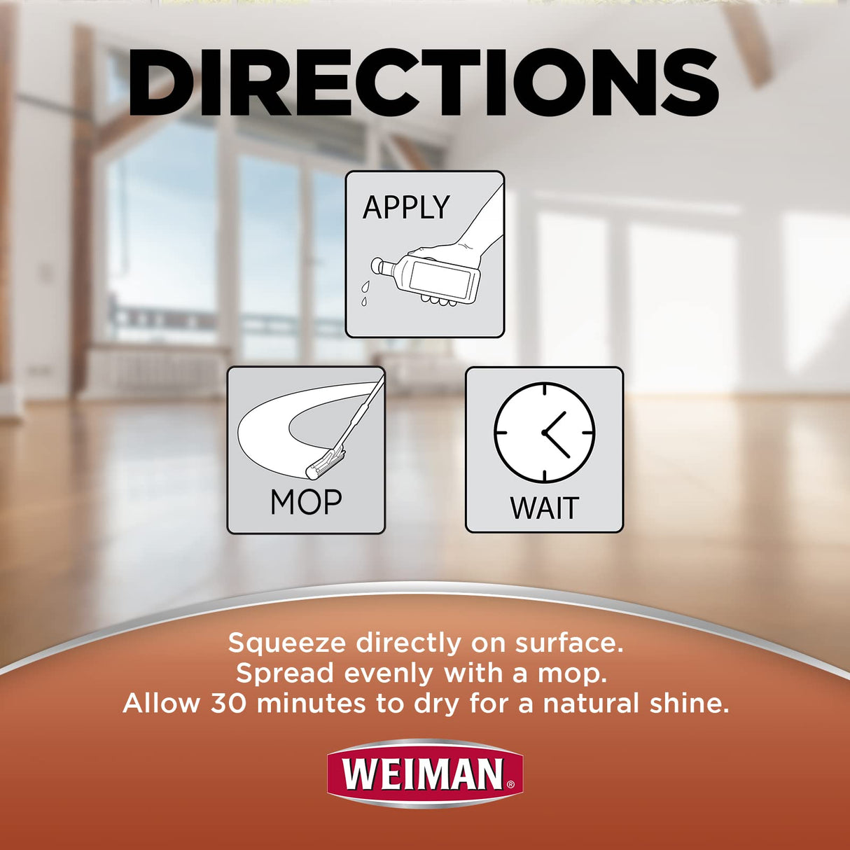 Weiman Wood Floor Polish and Restorer 32 Oz 3PC Bundle - High-Traffic Hardwood Floor, Natural Shine, Removes Scratches, Leaves Protective Layer Weiman