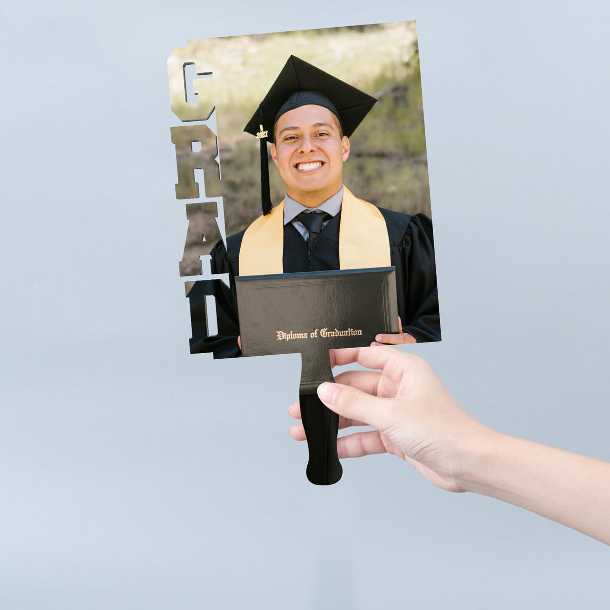 4pcs Graduation Decoration Fan Photo Frame Graduation Picture Holder Sublimation Wooden Picture Frame Photo Plaque Frame Blank Picture Frame Grad Decoration Handheld White MAGICLULU