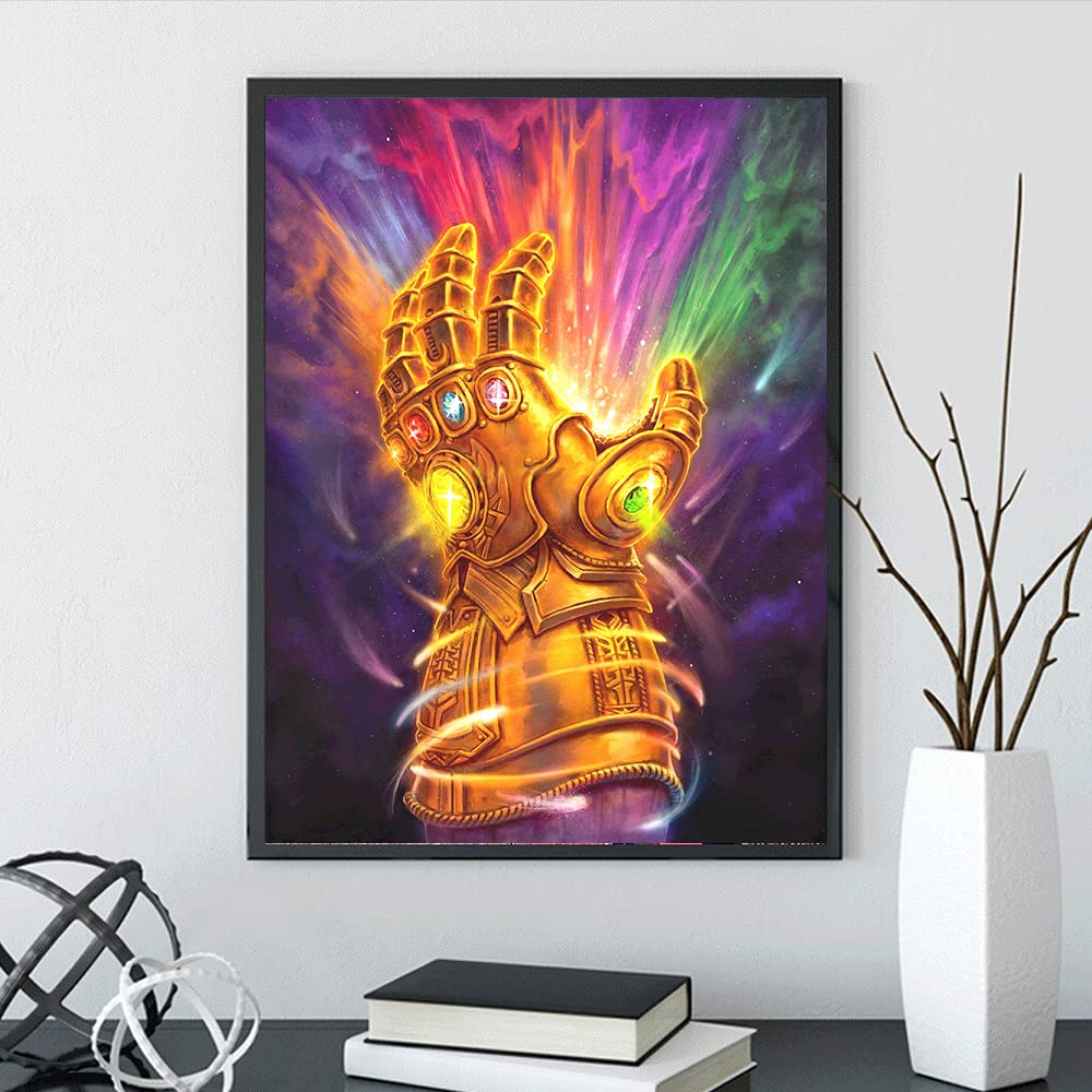 DIY 5D Diamond Painting Movie by Number Kits Full Drills for Adults,Round Full Drill Cross Crystal Rhinestone Pictures Arts Craft for Home Wall Decor Gift.(Infinite Gloves-1/30X40cm/11.8X15.7inch) vodwml