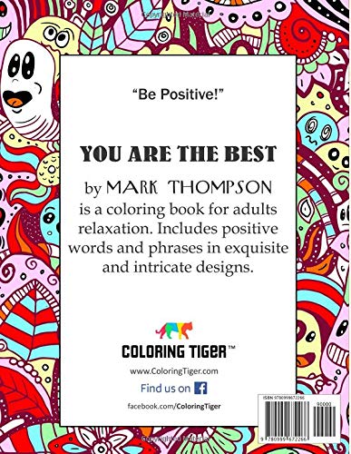 You Are The Best: Coloring Books for Adults Relaxation: (Good Vibes Coloring Book Series by Mark Thompson, Volume 1) WoodArtSupply