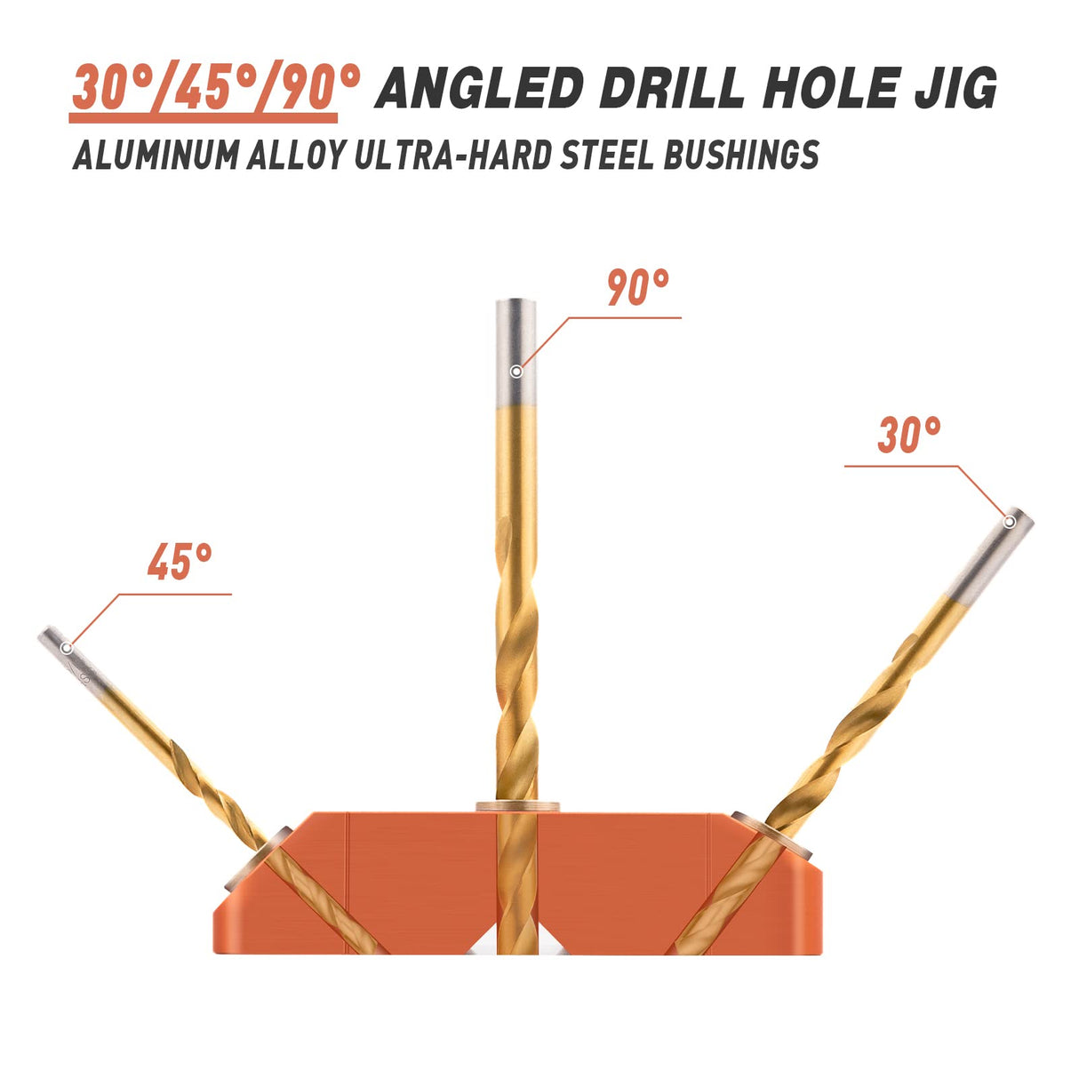 Neitra 30 45 90 Angled Drill Guide Jig for Cable Railing Lag Screw Kit Wood Post, Drilling Degree Angle and Straight Holes, Durable All Metal for Deck Stair Handrail Neitra