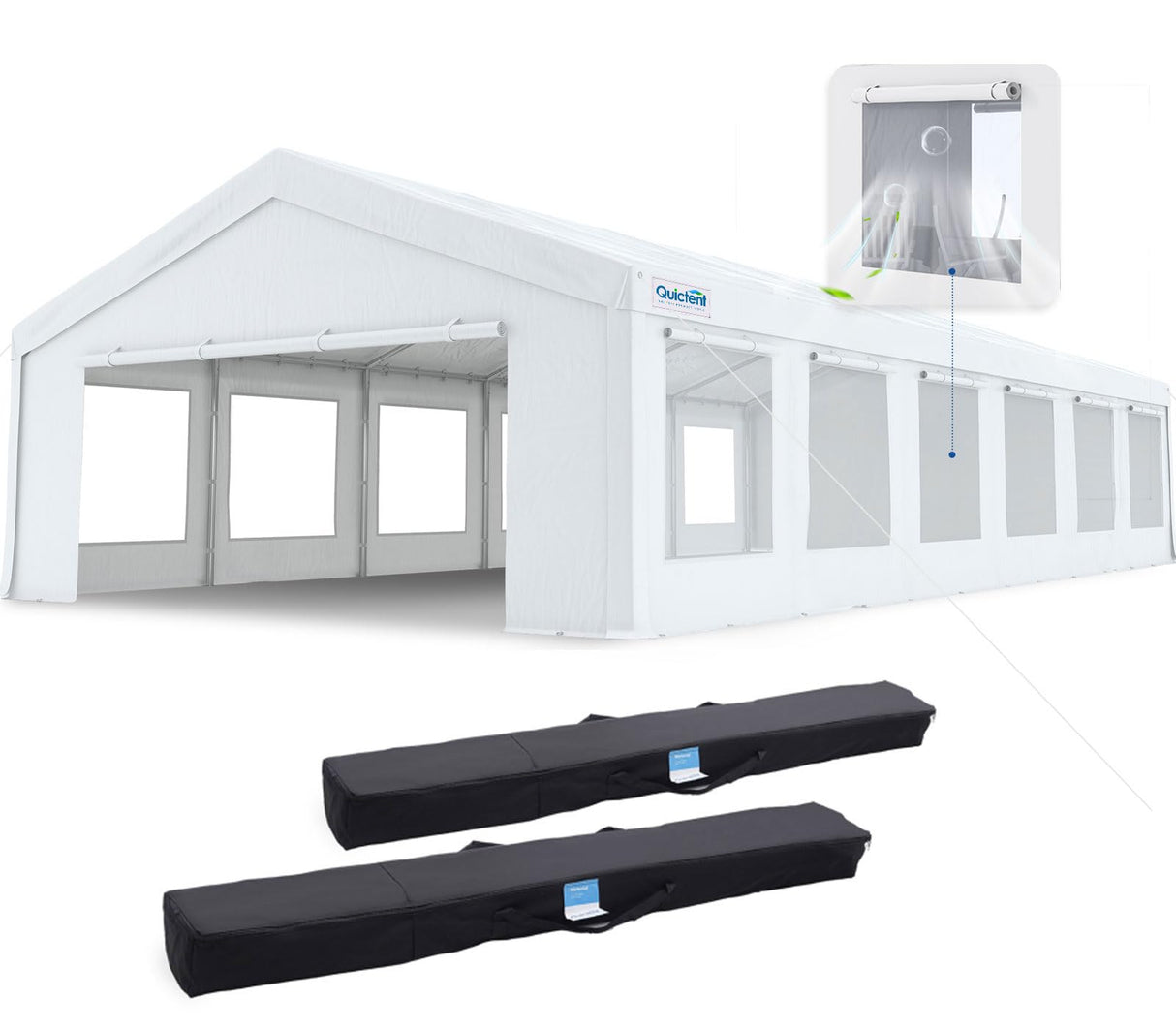 Quictent 20'x40' Heavy Duty Party Tent with Roll-up Ventilated Mesh Windows, Outdoor Event Shelter for Parties Wedding Carports Canopy BBQ Quictent