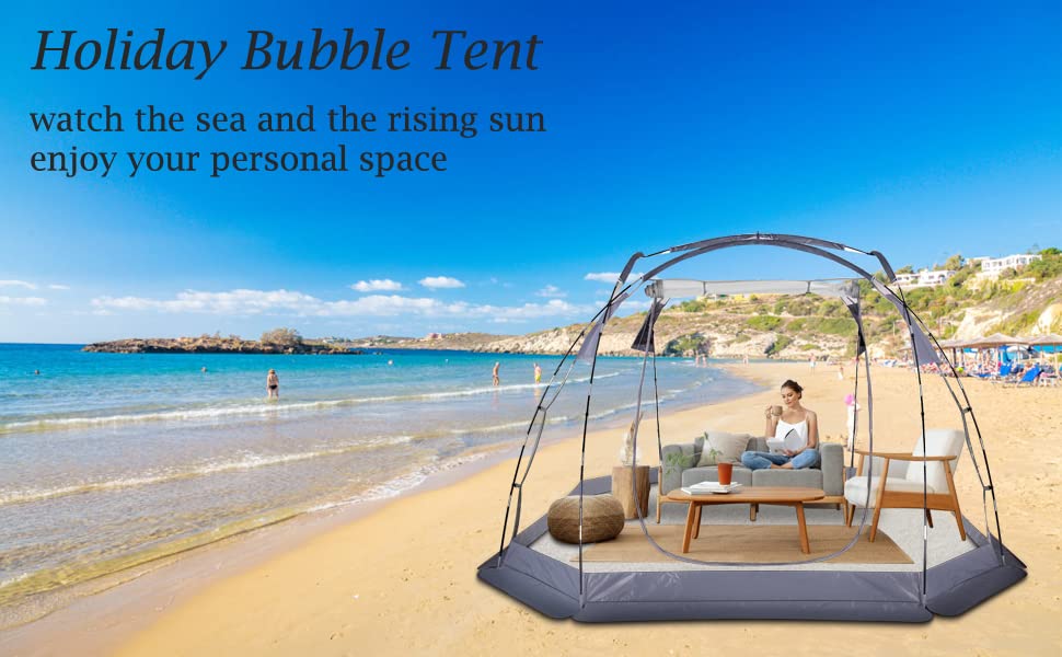 Bubble Tent 4-6 People Transparent Tent 10 'x10' Outdoor Tent Cold and Waterproof Suitable for Terrace, Canopy, Backyard Star Watching Camping Portable Tent VEIZXUN