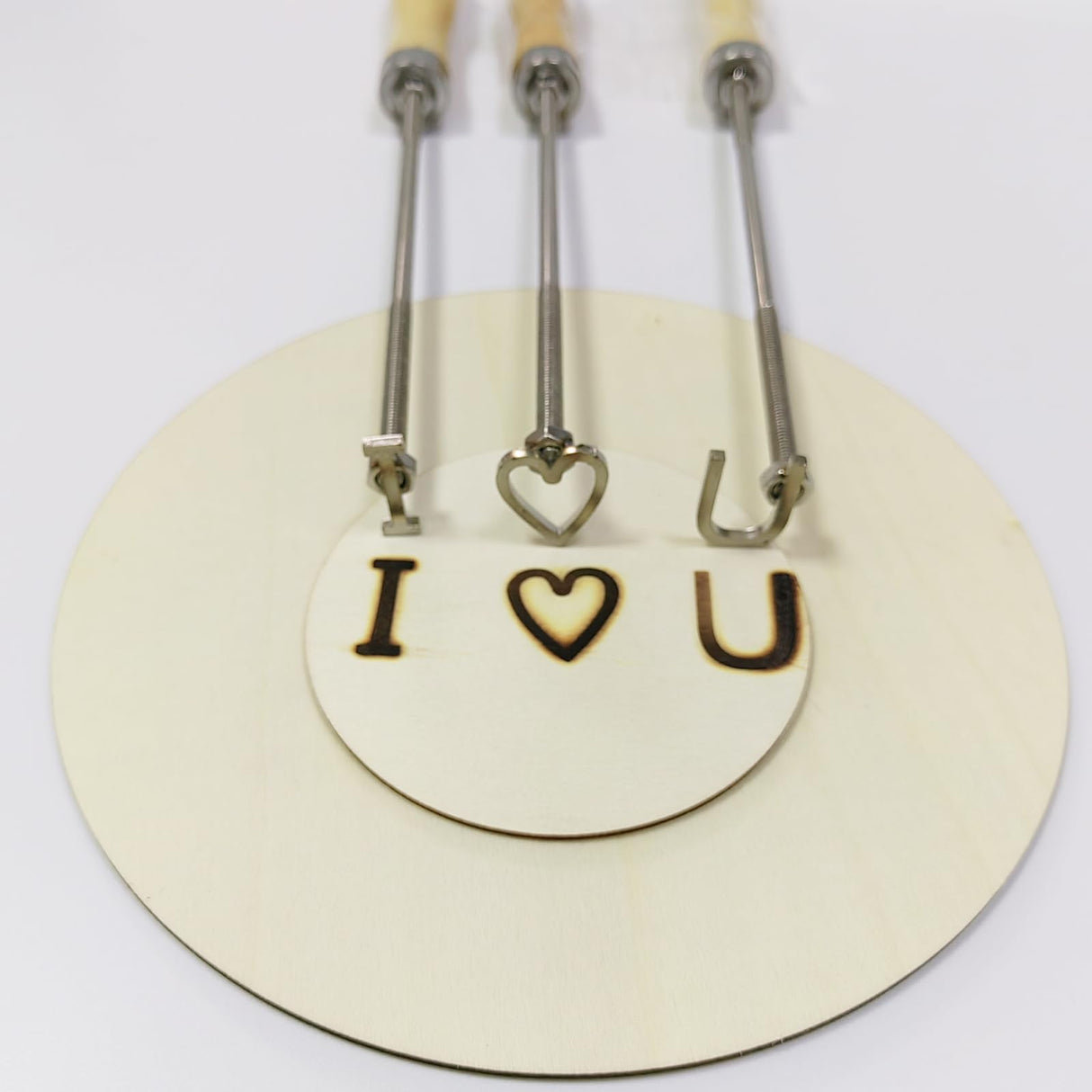 Customisable 1" Branding Iron with Wooden Handle for Wood, Hats, and Steak Keesoon