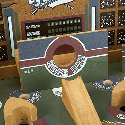 Hey! Play! Baseball Pinball Tabletop Skill Game - Classic Miniature Wooden Retro Sports Arcade Desktop Toy for Adult Collectors and Children, NULL, 13 x 12.25 x 8" Hey! Play!