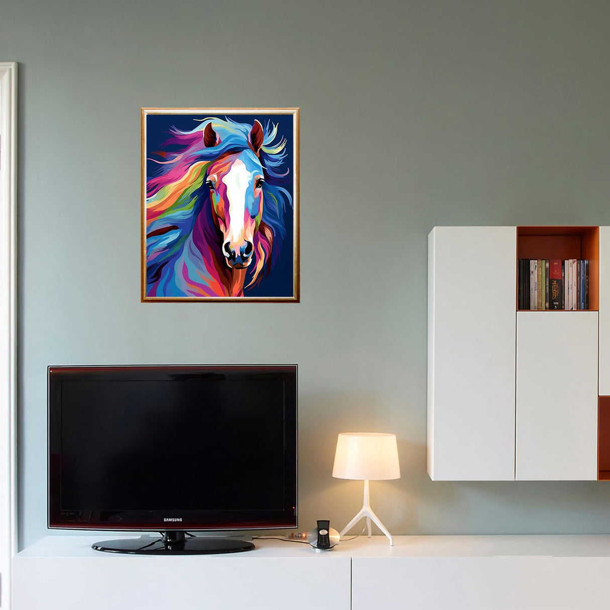 Maomaomi Paint by Numbers DIY Acrylic Painting Kit for Kids & Adults Beginner – 16" Wx20 L Colorful Horse Head Pattern Maomaomi