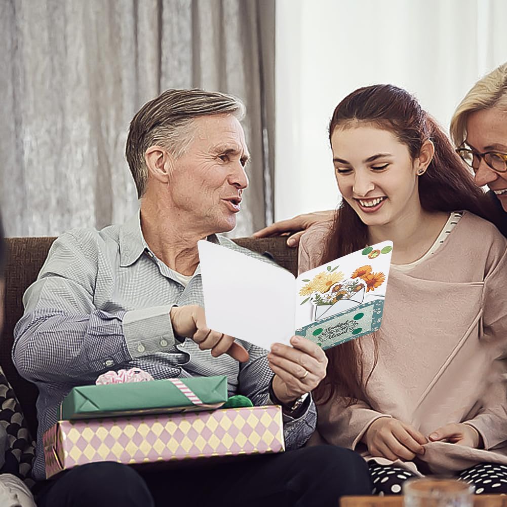 WEBEEDY 25 Sets DIY Greeting Card Making Supplies Daisy Theme Card Making Kit 3 Styles Blank Cards and Envelopes Stickers with Stamp Set for Birthday Wedding Congratulation Thanksgiving Mother's Day WEBEEDY