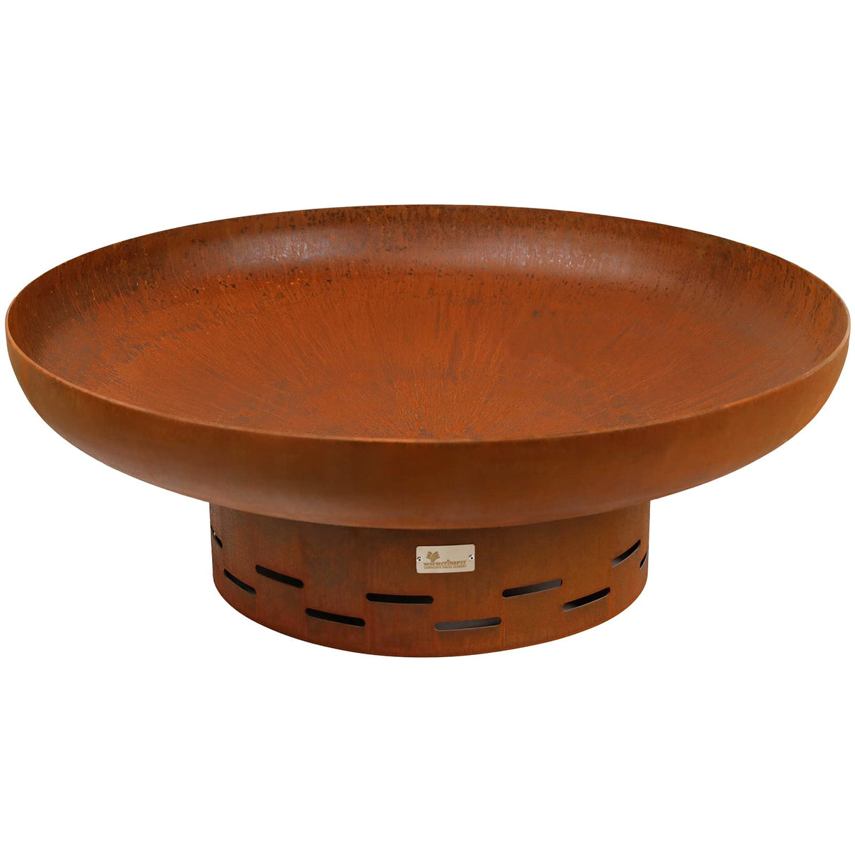 KOL 35" Dia. Heavy-Duty Fire Pit - Pre-Rusted Corten Steel Round Firepit Large Fire Bowl with Stand - Weathering Steel Wood Burning Fireplaces for Outside Backyard Deck Party Bonfire KOL