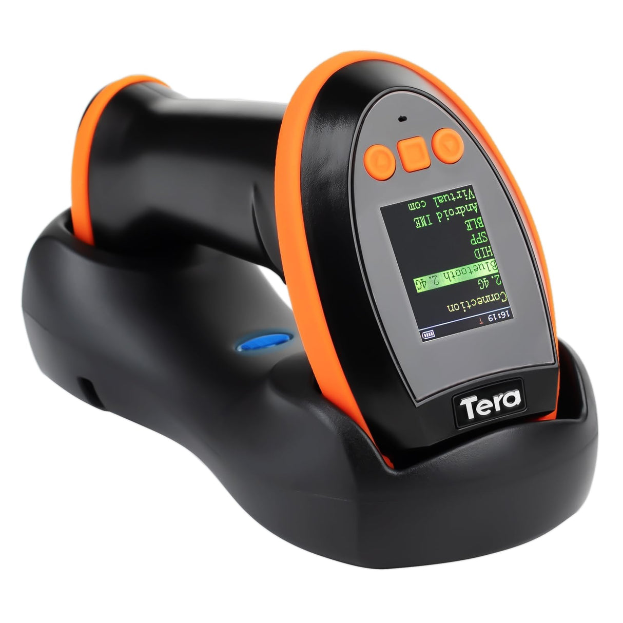 Tera Barcode Scanner Wireless with Screen: Pro Version 1D 2D QR with Setting Keypad Charging Cradle Works with Bluetooth 2.4G Wireless USB Wired Handheld Bar Code Reader HW0009 Tera
