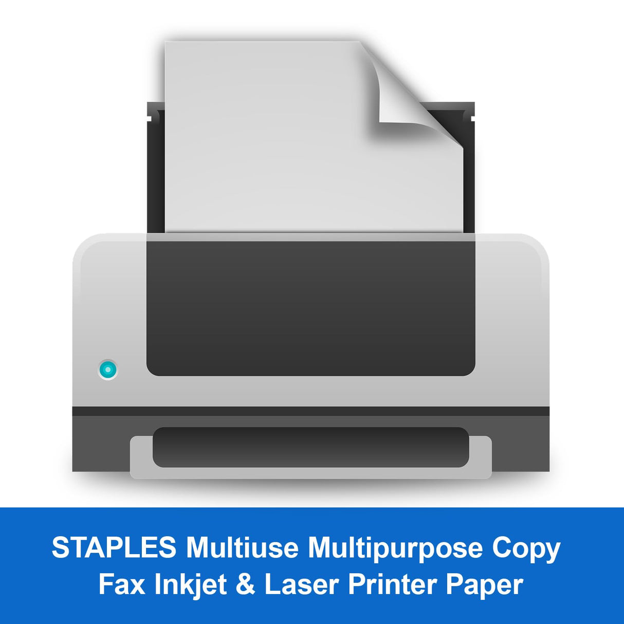 Staples Multiuse Copy Paper, 8 1/2" x 11" Letter Size, Fax Inkjet & Laser Printer Paper, 94 Brightness, White Color, 20 lb. Density (500 Sheets/Ream, 8 Reams/Carton) STAPLES