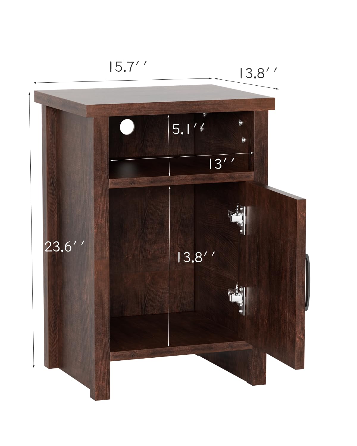 YESHOMY Farmhouse Modern Nightstand with Shelf and Barn Door, Set of 2 for Bedroom, Espresso YESHOMY