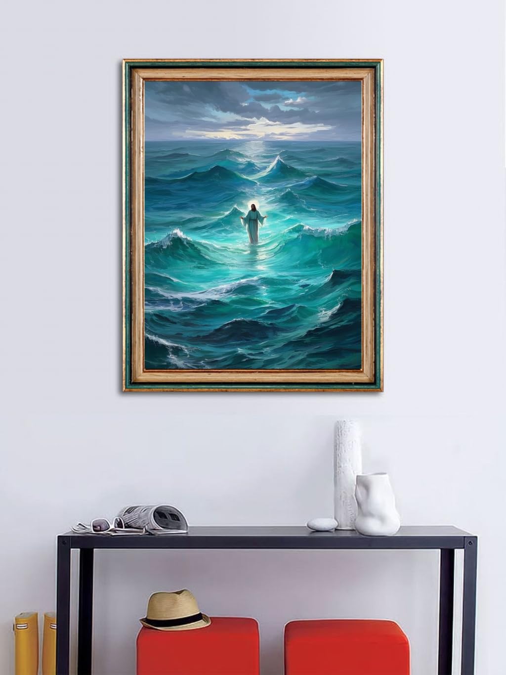 ACANDYL DIY Paint by Numbers Kit for Adults Beginner Paint by Number for Adults Jesus Canvas Painting by Number DIY Acrylic Oil Painting on Canvas Arts Craft Decoration God Bless You 16x20 Inch ACANDYL