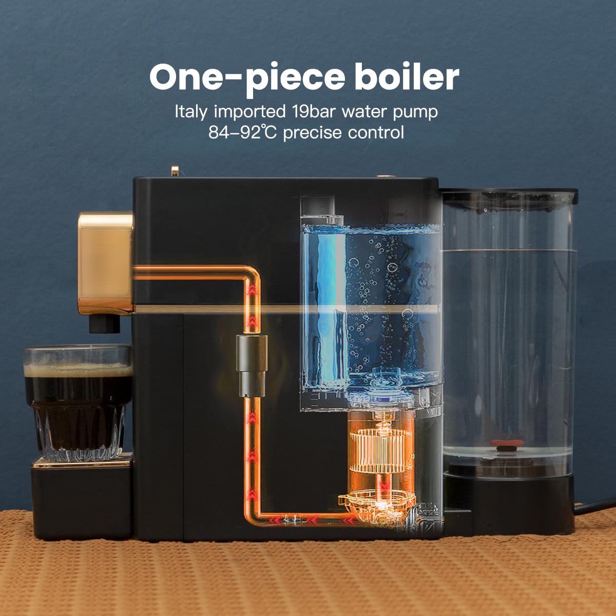 Mini Espresso Coffee Machine for Capsules Compatible with Nespresso OriginalL Machine, Espresso Maker Single Serve, Bestpresso Coffee Capsules Peet's Espresso more (Black) cutesun