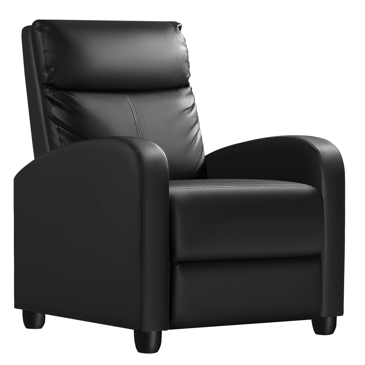 Homall Recliner Chair, Recliner Sofa PU Leather for Adults, Recliners Home Theater Seating with Lumbar Support, Reclining Sofa Chair for Living Room (Black, Leather) Homall