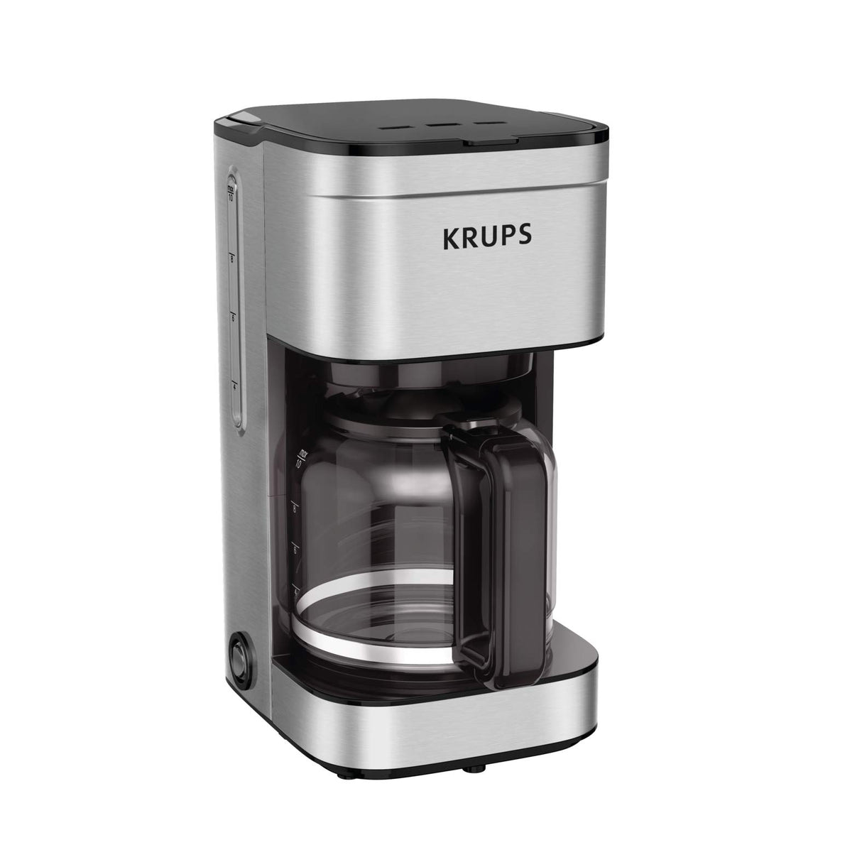 KRUPS Coffee Maker 10 Cups Simply Brew Stainless Steel Drip Coffee Maker, 900 Watts Coffee Filter, Drip Free, Dishwasher Safe Pot Silver and Black KRUPS