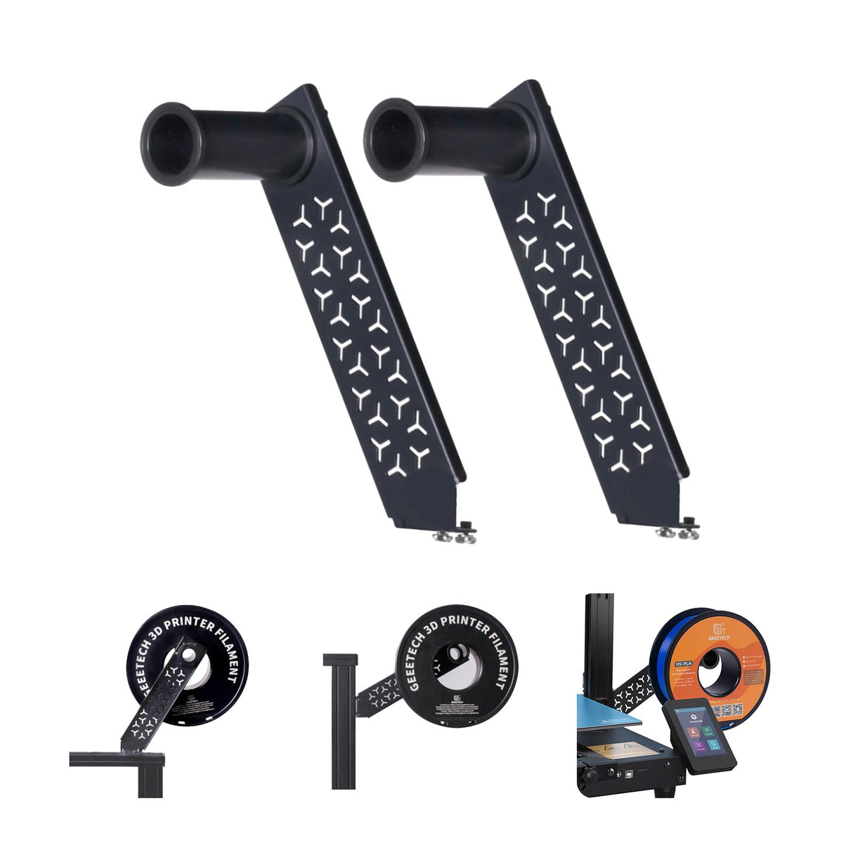 GEEETECH Metal+ABS Filament Spool Holder, 2Pcs, Bearing Weight Within 3KG, 3D Printer Filament Holder for Ender 3,Ender 3 V2, Ender 3 Pro, CR10, Ender 5 Gantry Structure 3D Printers with V Slot Rail GIANTARM