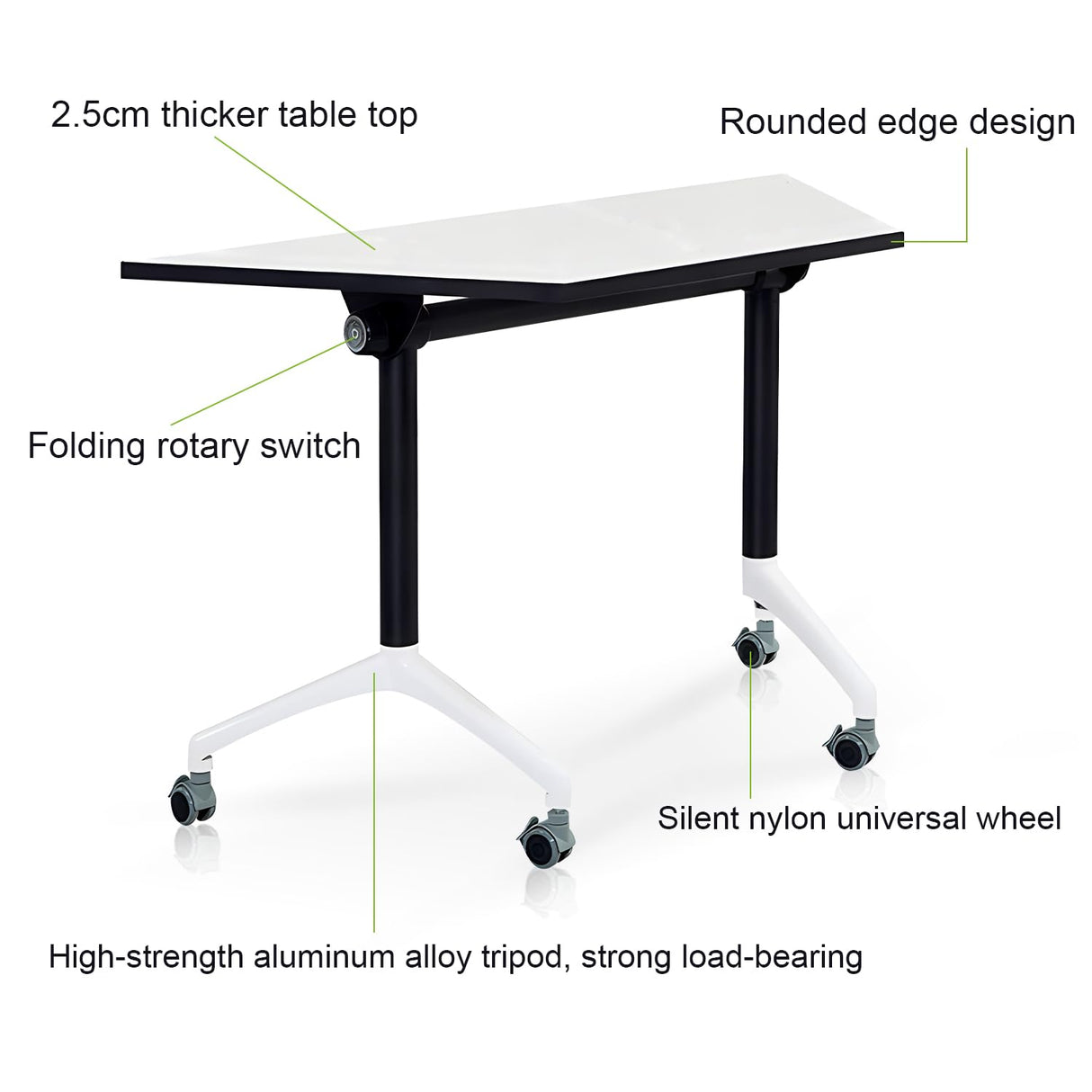 Foldable Conference Room Tables,Flip Top Mobile Training Table,Modern Meeting Table with Silent Wheels,Mobile Conference Tables,47.2 "x23.6 x 29.5 Meeting Room Table for Office Training (6pack) LKATOR