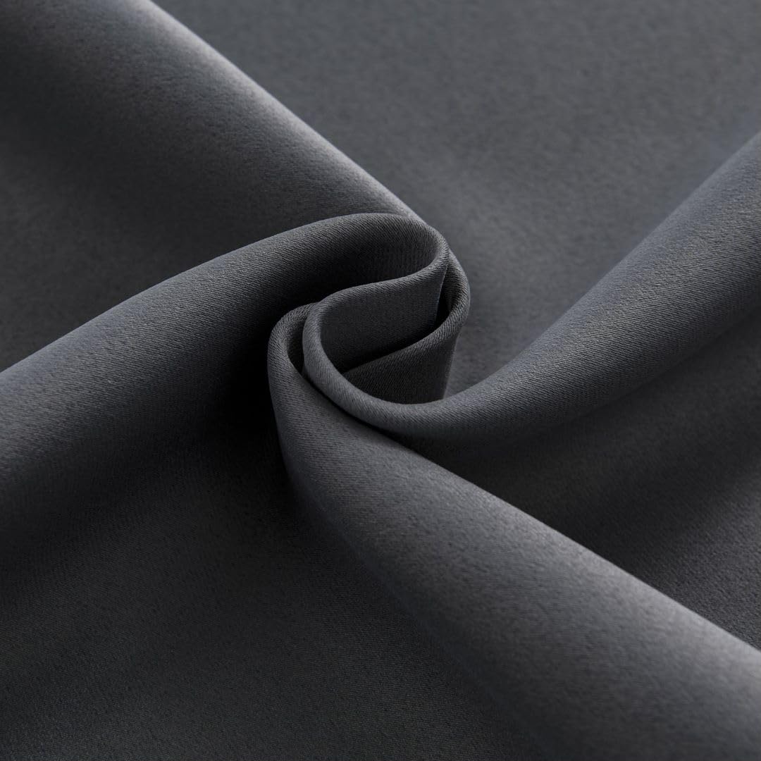 Joydeco Blackout Curtains 108 Inches Long for Bedroom, Thermal Insulated Black Out Curtains 2 Panels Set, Room Darkening Drapes for Living Room Window Rod Pocket Back Tab (W52 x L108 Inch, Dark Grey) Joydeco