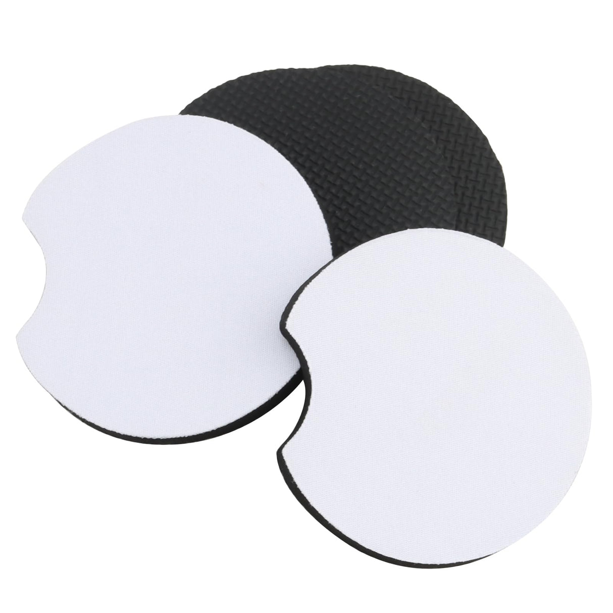 HEIHAK 100 PCS 2.75 Inch Sublimation Blank Car Coasters, Round Circular Opening Blank Sublimation Coasters, Heat Transfer Blank Sublimation Cup Coasters for DIY Craft Printing Thermal Sublimation HEIHAK