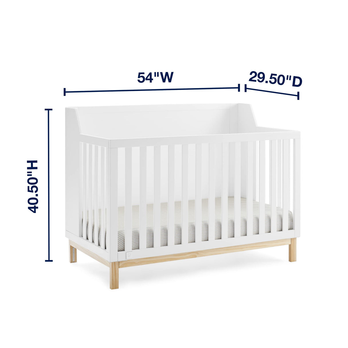 GAP babyGap Oxford 6-in-1 Convertible Crib - Greenguard Gold Certified, Bianca White/Natural Delta Children
