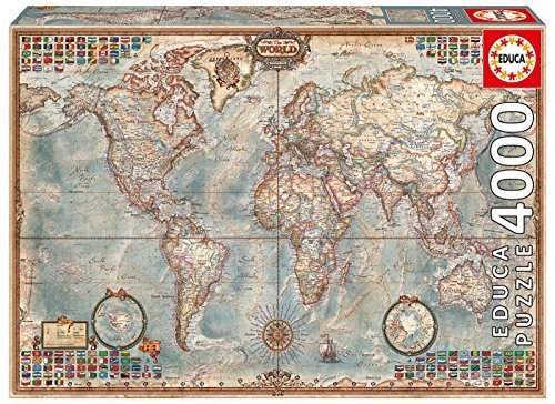 4,000 Piece Puzzle - The World Map Educa