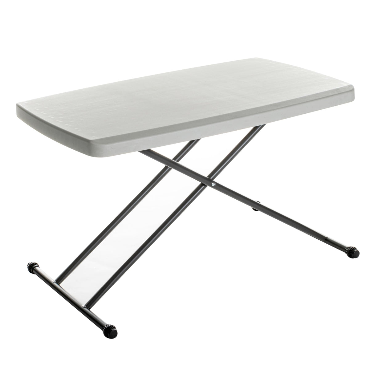 Iceberg Small Camping Personal Folding Table, Heavy Duty Utility Table, Adjustable Height, Platinum, 19.5” L x 30” W x 28" H Iceberg
