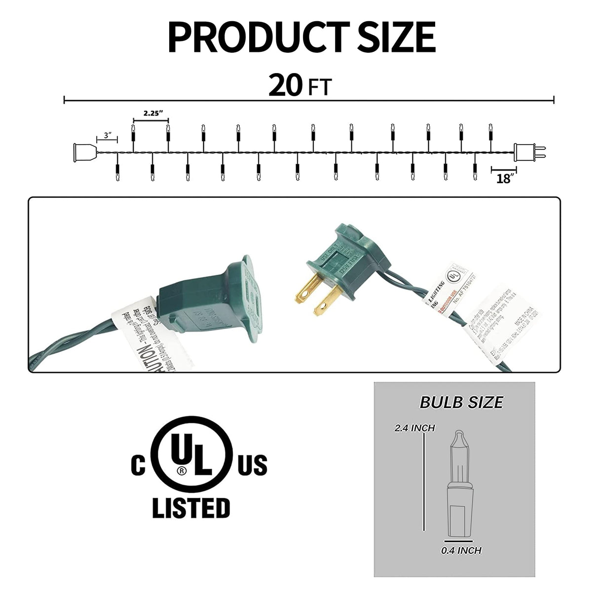 Uptotop Christmas 100 Count String Light, 20FT Plug in Waterproof String Light Decorations for Party Carnival Supplies, Outdoor Yard Garden Decor (RED) Uptotop