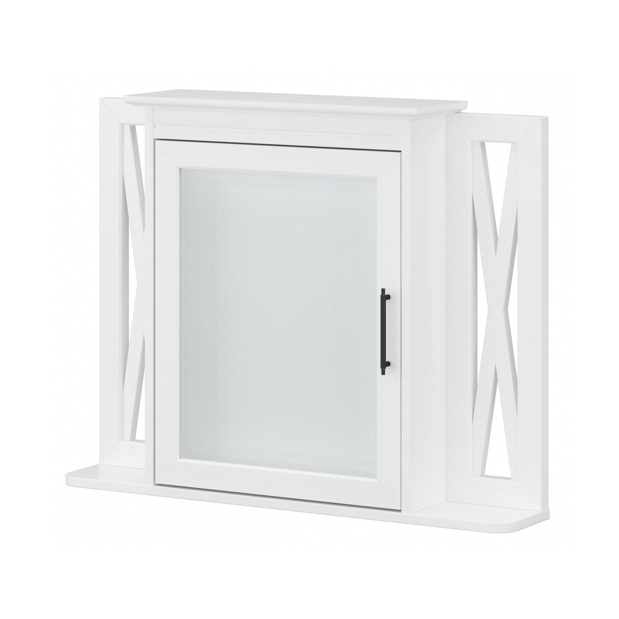 Bush Furniture Key West Bathroom Medicine Cabinet with Mirror, White Ash Bush Business Furniture