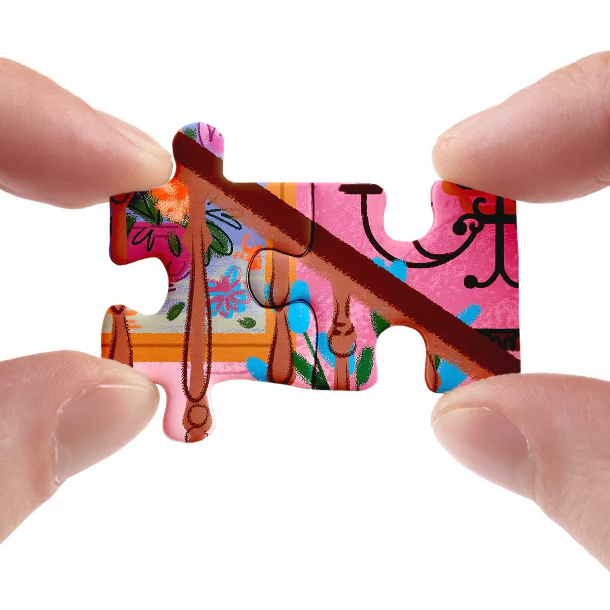 Flower Plant Puzzles 1000 Piece for Adults, Colorful Aesthetic Floral Art Jigsaw Puzzles, Cute Pretty Housepant Succulent Teacup Cat Puzzle BBOLDIN